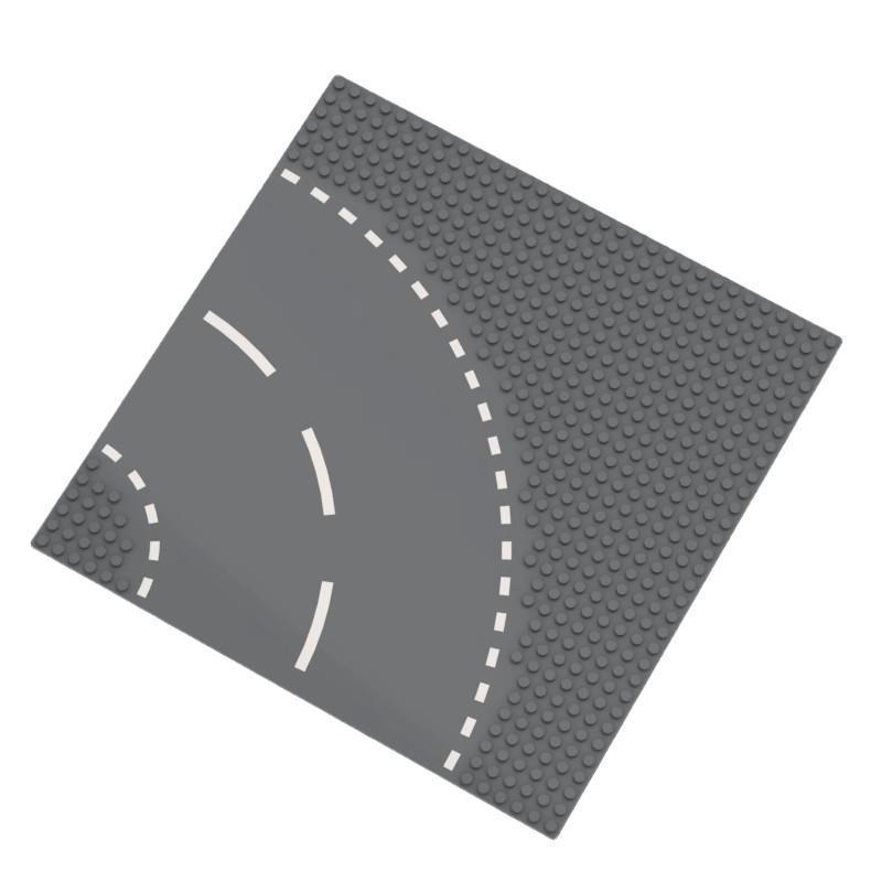 Small Particle Curved Road 32x32 Baseplate Compatible with Street View MOC 44342 Standard