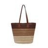 Stylish Woven Straw Tote Bag with Leather Handles Large Capacity Beach Bag for Women Summer Shopping and Travel
