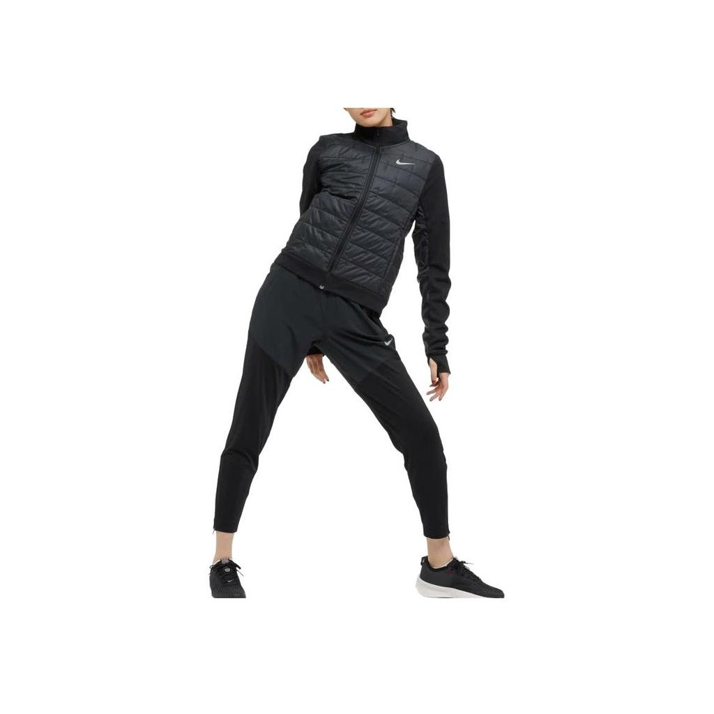 Nike Therma Fit Ensfarvet Spleiset Fritids Sport Bomullsjakke Damejakker Svart DD6062-010