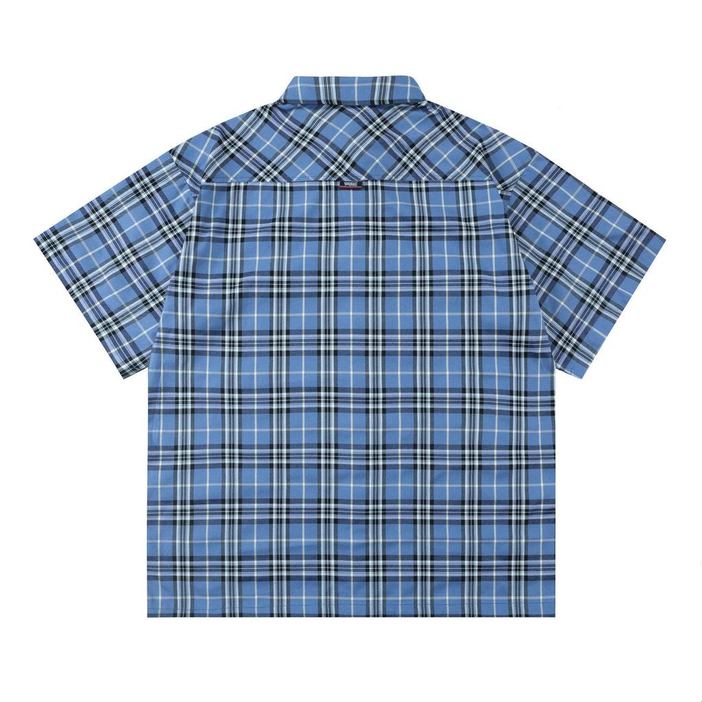 Västkust Chicano Gangsterstil Kursiv Skrift Rutig Skjorta