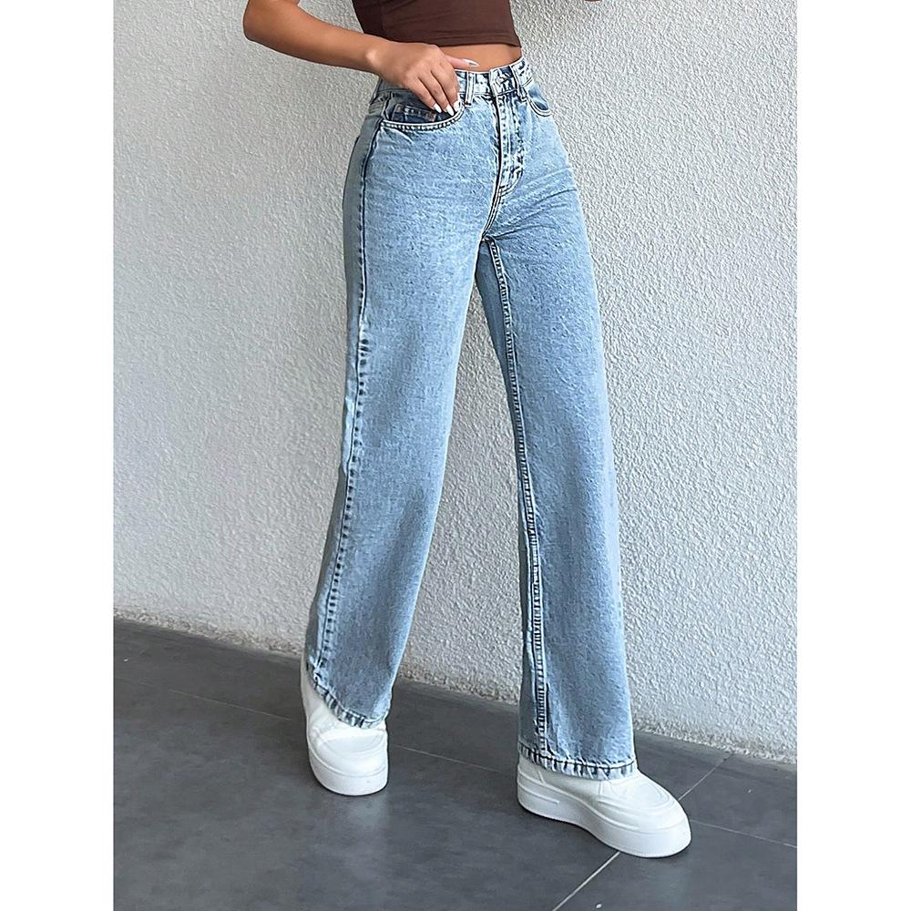 Women's Summer Wide-Leg Floor-Length Jeans - Trendy Loose Fit