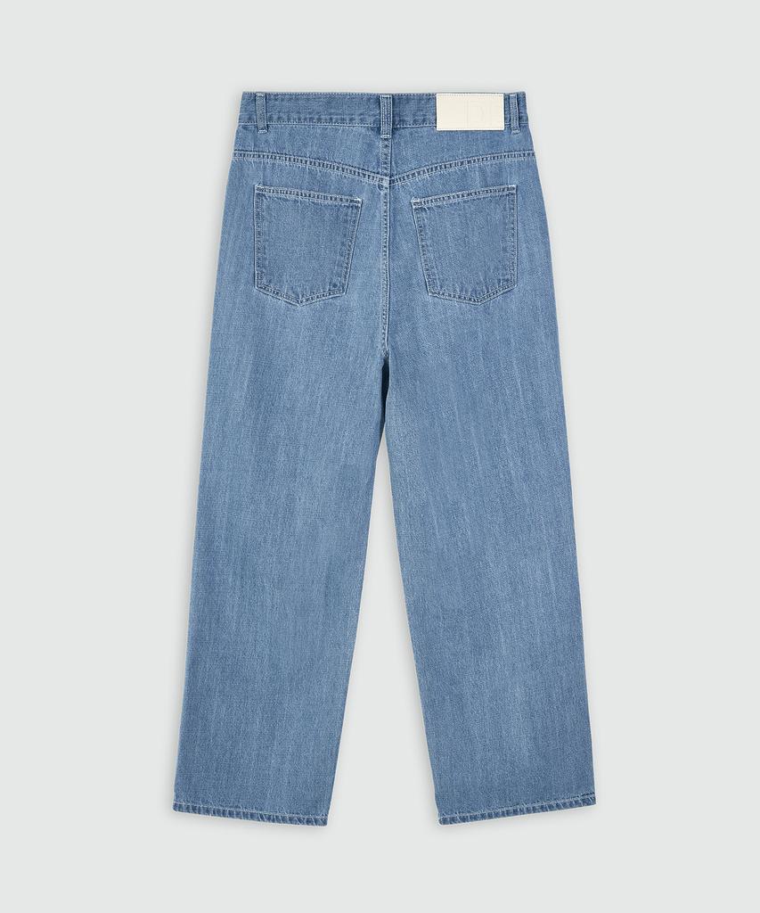 DECET [Summer Fabric] 2Pleats Wide Jeans Dcpt005Blue