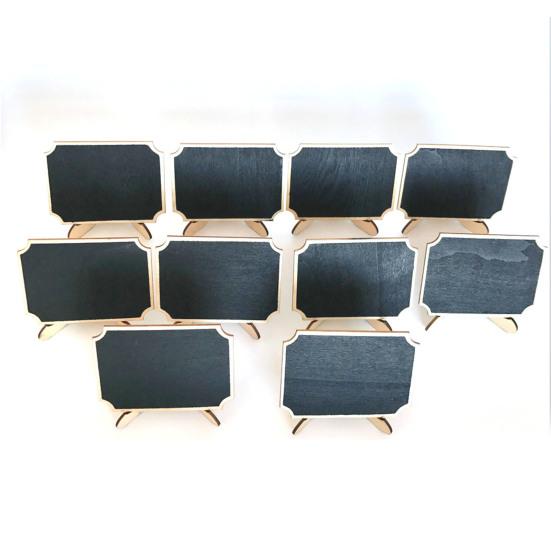 Mini Chalkboard with Stand Reusable Small Blackboard Ornament Erasable Wooden Message Board Sign Desktop Decoration