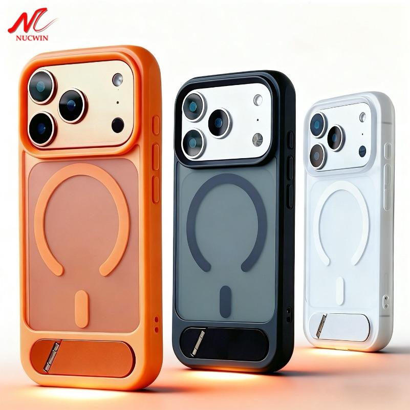 Fold Bracket Matte for Magsafe Case for 17 16 15 14 13 12 Pro Max Magnetic Stand Holder PC Cover for Air 16 Plus