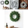 New Christmas Wreath Door Hanging 50/60cm Green Pe Mixed Leaf Snowflake Decor