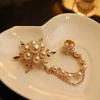 Hot 1pcs Versatile Pearl Snowflake Tassel Brooch Fashion Accessories Corsage Female Fashion Brooches for Women Chain Pin Jewelry