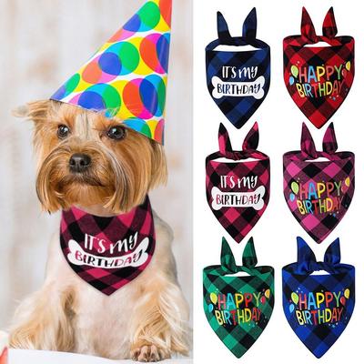 Móda Nádherný Omyvatelný Narozeninový Šátek pro Párty Psí Narozeninová Bandana Pet Bryndáčky Kočičí Šátek