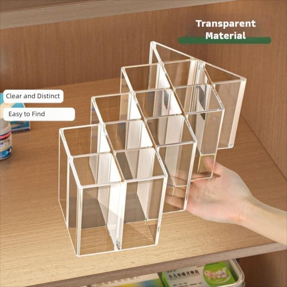 New with Multi-Compartment Ointment Organizer Box Plastic Transparent Cabinet Shelf Space Saving Tube Holder Home