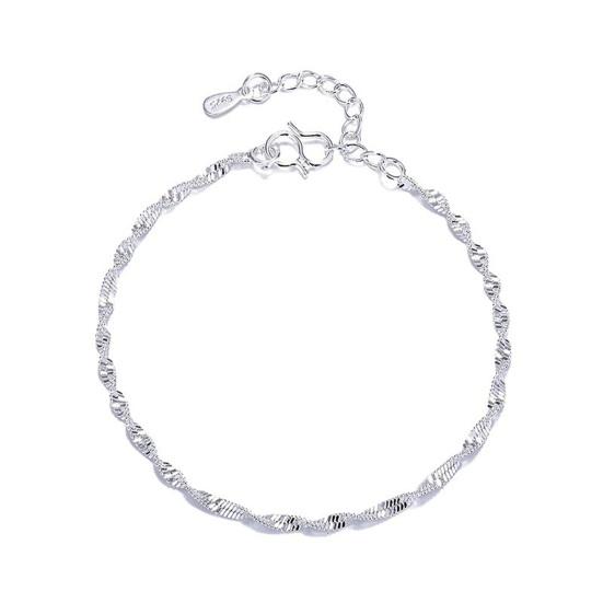 Women Bracelet Twisted Water Wave Adjustable with Extended Length Polished Lightweight Wrist Jewelry Anniversary Gift Lightweight Bangle