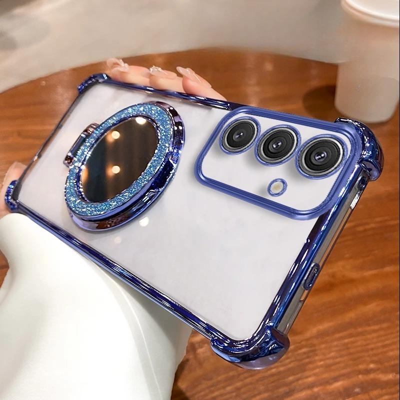 

Чехол-подставка с блестками и зеркалом для Samsung S25FE A56 A36 A17 A07 A26 A25 A55 A54 A35 A34 A15 A14 A73 A06 Противоударный Мягкий чехол A16