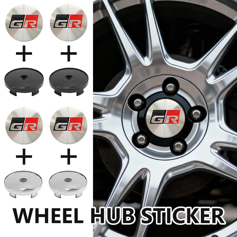For Toyota 4pcs 60mm Car Wheel Center Cover Hub Cap Auto Decoration Accessories Yaris Corolla Rav4 CHR Auris Cruiser Prius Voxy