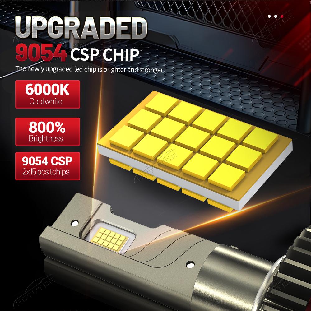 High Power H7 H11 H1 H3 H4 Led Headlight Bulb 6000K LED 9005 9006 9012 HB3 HB4 3 Copper Tube Led Light Kit for Car 12V 2PCS