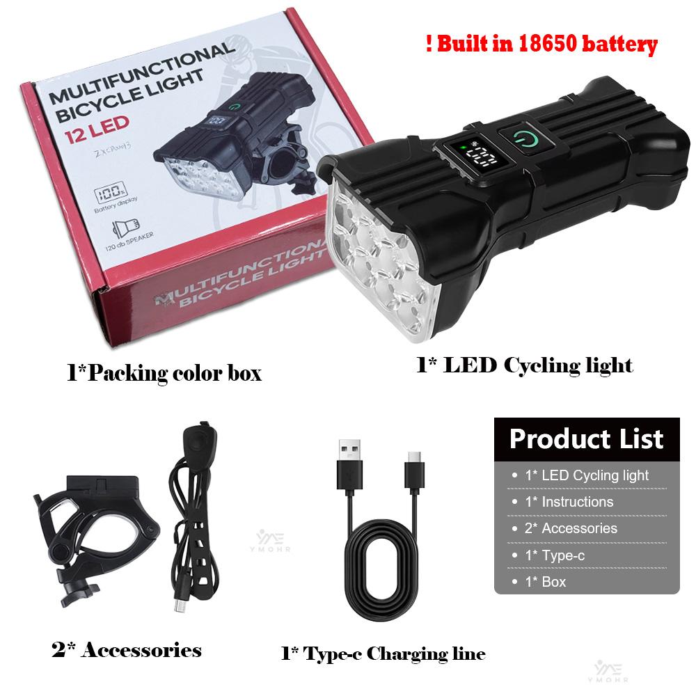 

2-in-1 Mounting LED Bicycle Front Light 5 Modes USB Rechargeable Bicycle Light MTB Road Bike Headlamp Cycling Safety Accessories