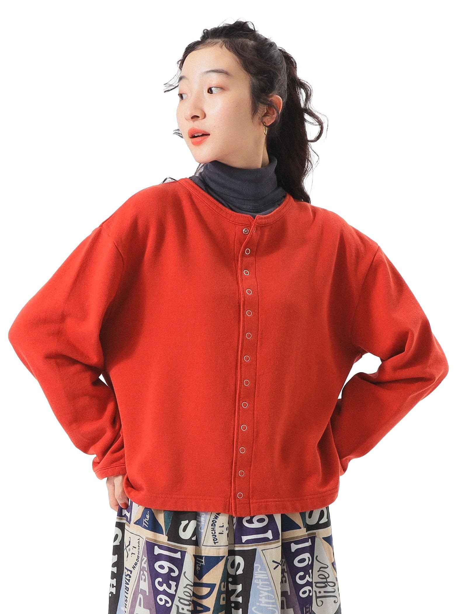 

Beams Boy Women s Ring Dot Sweat Cardigan, Red 2