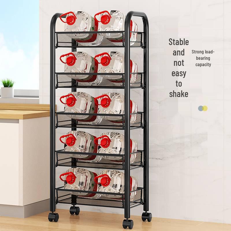 Multi-Layer Mobile Storage Rack for Kitchen, Bedroom, and Bathroom