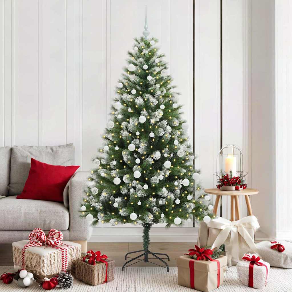 vidaXL Artificial Rotatable Christmas Tree with Flocked Snow
