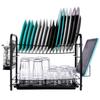 Black 2-tier Dish Drying Rack 51.5x24.5x33 Cm