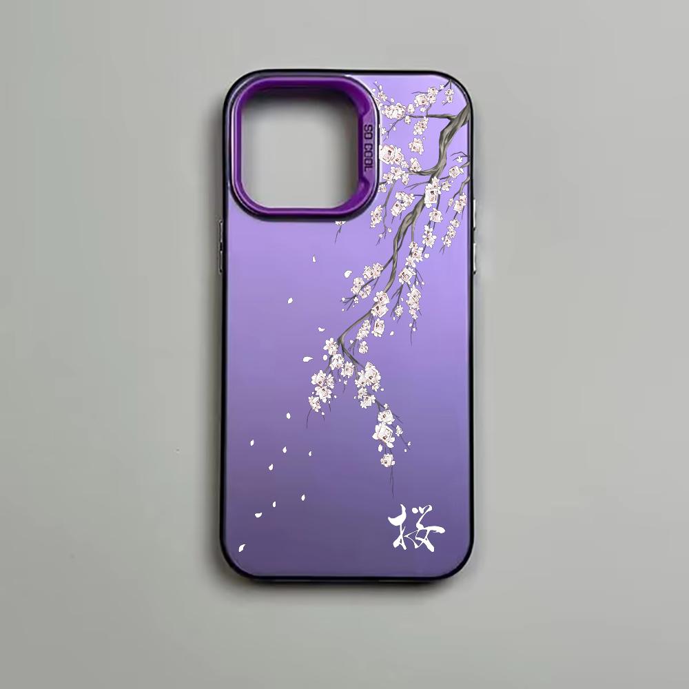 

Japanese Cherry Blossom Falling Petals Phone Case for iPhone 17 16 15 14 13 12 11 16ESeries Pro Max Plus Double Layer Protection iphone 12