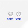 Real 925 Silver Zircon Hollow Heart Mini Stud Earrings For Women Trendy Fine Jewelry Small Niche Luxury Accessories