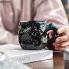 Coarse Pottery Coffee Cup Vintage Ceramic Mug with Disc Artistic Water Cup Oatmeal Breakfast Cups Milk Mug Afternoon Tea Cups
