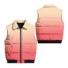 Men's Casual Loose Fit Padded Vest Zip Front Lapel Collar with Pockets Gradient Print Sleeveless Jacket