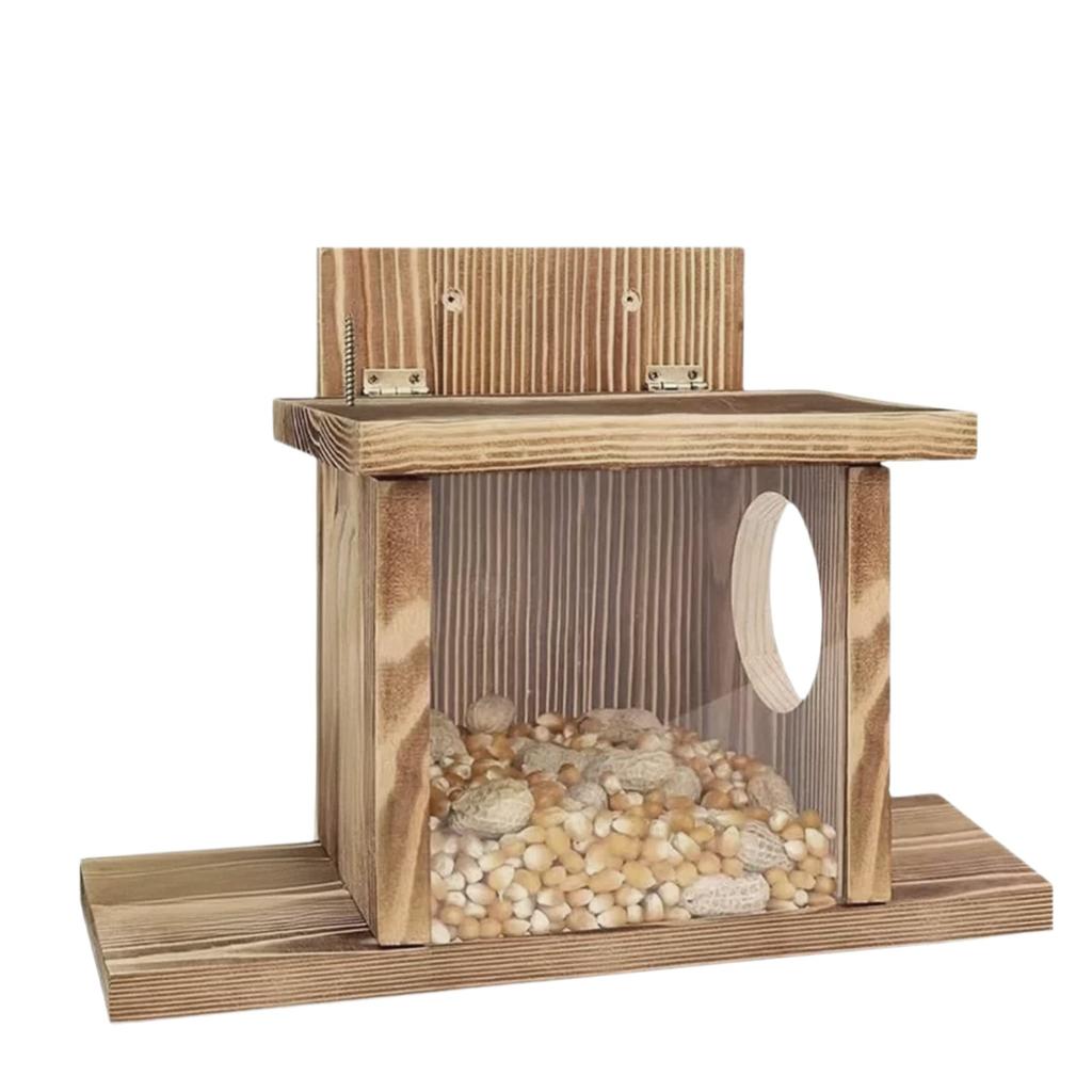 Wooden Handicrafts Of Squirrel Feeders For Outdoor Courtyard Decoration