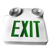 Exit Emergency Light Combo Fire Evacuation Green Sign Dual Head LED Lights