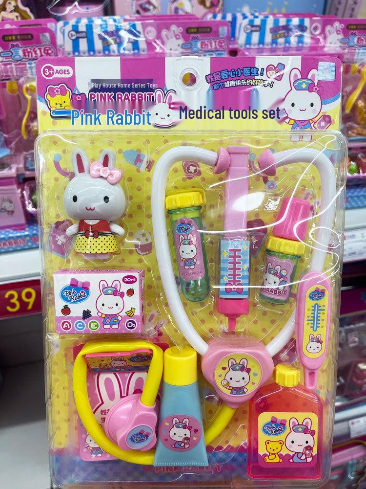 Růžový králíček Mini toaletní stolek a zmrzlinárna Hrací set pro dívky