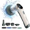 Electric Spin Scrubber, Cordless Cleaning Brush with LED Display, 9 Replaceable Brush Heads, 3 Speeds, Handheld Power Shower Scrubber for Cleaning