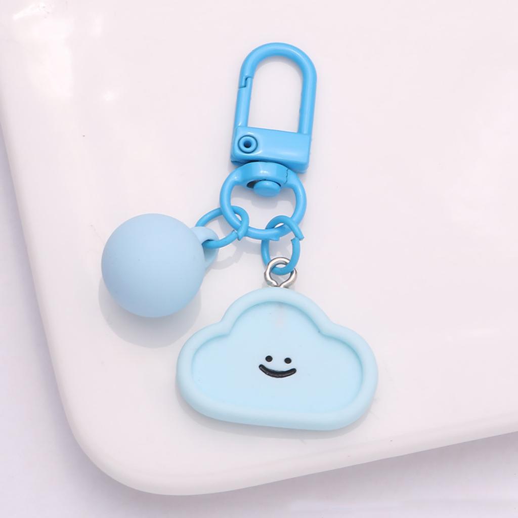 Porte-clés en résine avec joli visage souriant, pendentif en forme de cœur, de fleur, de nuage, de sac, accessoires de bricolage, couleur bonbon, décoration, bijoux