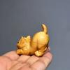 Hand-carved Cat Sculpture Handmade Tea Pet Desktop Decor Animal Figurine  Table