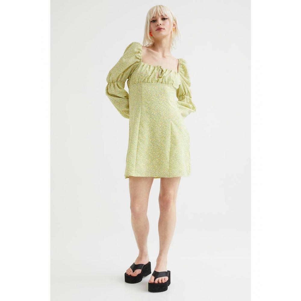 

Платье HM с объемными рукавами, светло-желтое с цветочным принтом 1081263002