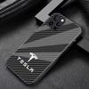 AMK1 Carbon Fibre Pattern For Tesla Phone Case for iPhone 16 Pro 11 12 Mini 13 14 Pro 15 Pro Max 7 8 Plus XR XS MAX Cover Shell