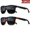 2PCSClassic Square Polarized Sports Sunglasses Lightweight PC Frame UV400 for Driving Fishing Cycling Unisex Everyday Durability 7