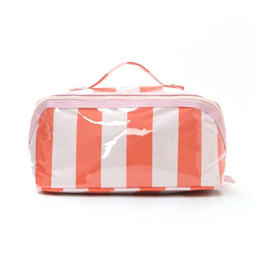 Lightweight and Portable PVC Makeup Organizer Durable Toiletries Handbag Makeup Artists оранжевый/розовый