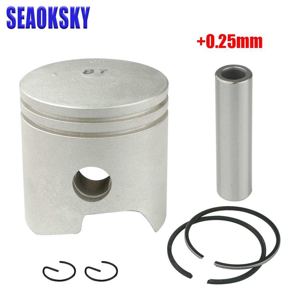 

6E7-11635-00 поршень для Yamaha 2-тактный 9.9 л.с., 15 л.с., 56.25 мм, 0.25 мм серебряный