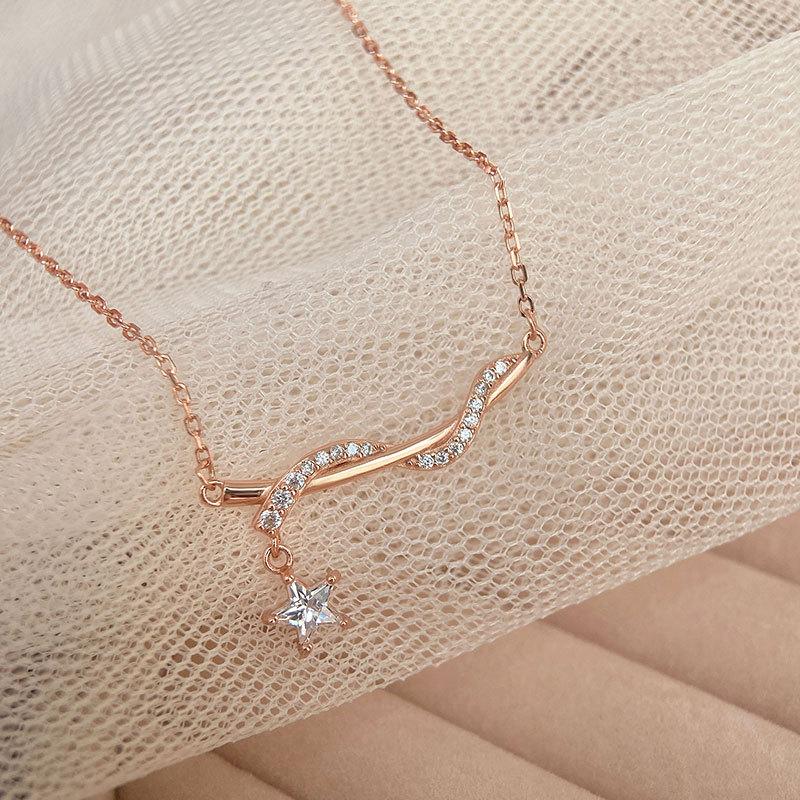 

Ожерелье в виде обернутой звезды, подвеска в виде пятиконечной звезды, цепочка на ключицу, сказочное сладкое ожерелье для женщин, новый стиль