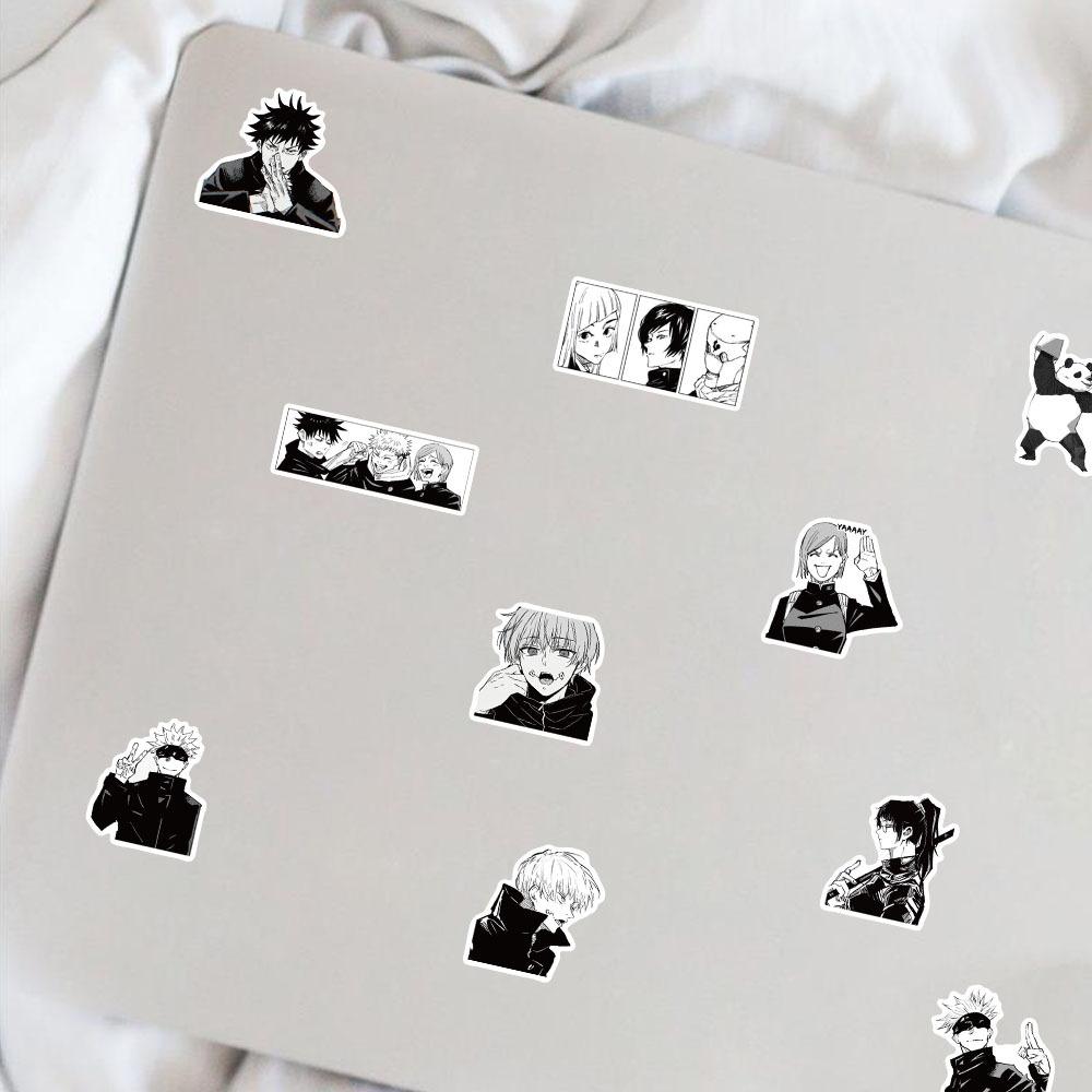 50PCS Anime Jujutsu Kaisen Stickers Black and White Style Graffiti Decals DIY Car Phone Laptop Skateboard Cool Sticker Toy