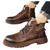 Herren Retro Britischer Stil Martin Stiefel – Herbst Winter 2024 High-Top Mit Samt Gefüttert Mode Freizeit Schuhe