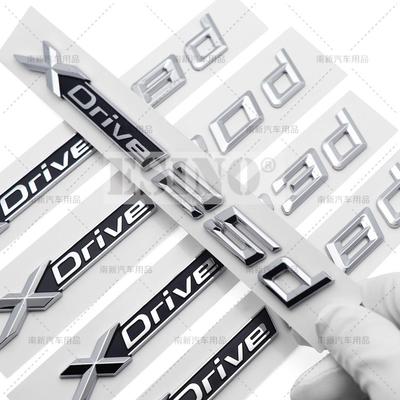 3D ABS Rear Trunk Emblem X Drive 20d 25d 28d 30d 35d 40d 45d 50d 55d Car Badge Body Adhesive Emblem for BMW X3 X5 X6 Ue2