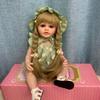 BZDOLL 55 CM 22 Inch Full Soft Vinyl Reborn Baby Long Hair Girl Doll Toy Lifelike Realistic Princess Toddler Beautiful Bebe