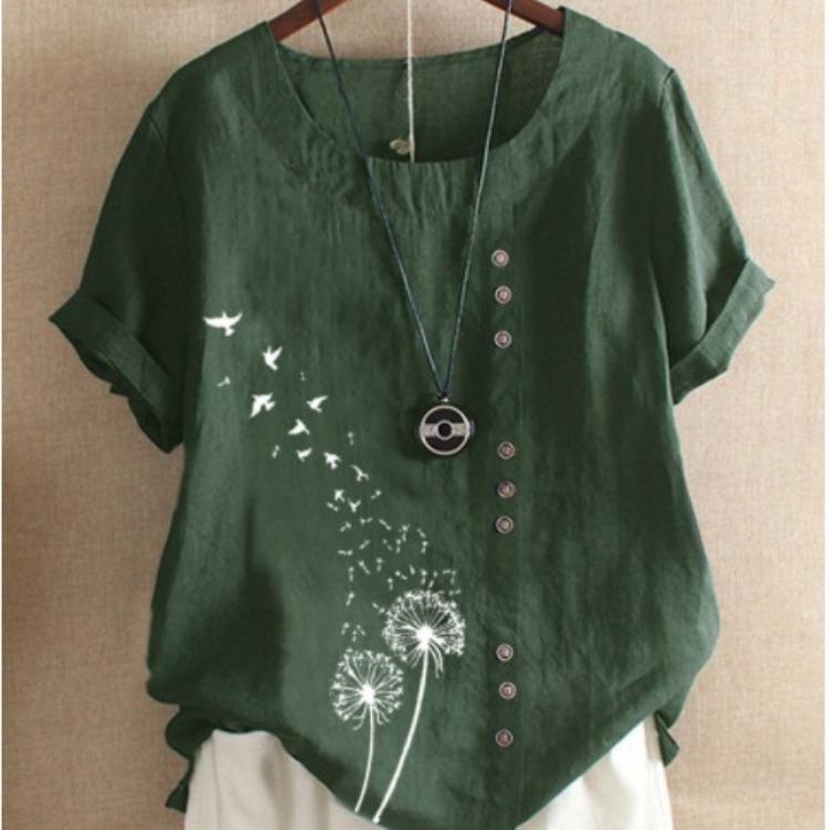 Europe and The United States Cotton Short-sleeved Ladies T-shirt