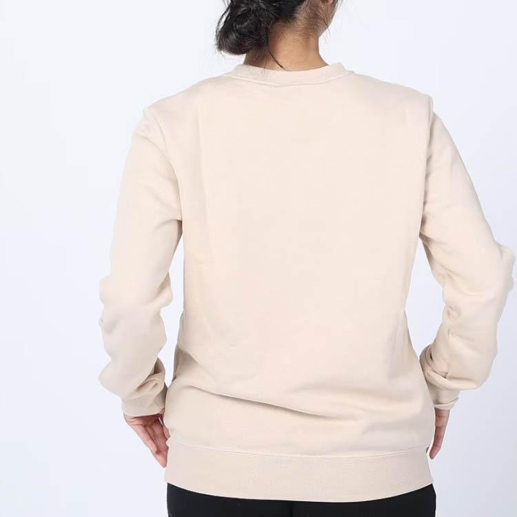 Nike Club Fleece Solid Color Crewneck Casual Long Sleeve Sweatshirt Women Sweatshirt Sand-White DQ5474-126