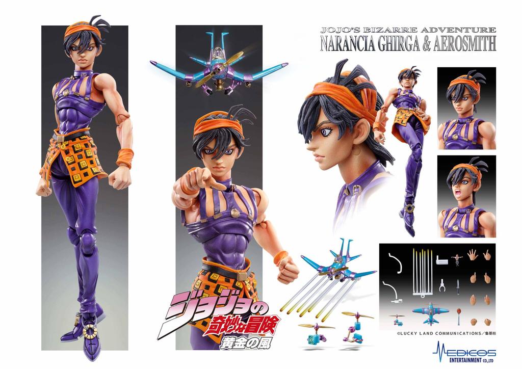 Medicos Entertainment Super Action Statue Ghirga from Bizarre Adventure Part Approximately 140mm PVC ABS Nylon Painted Movable Figure "Narancia & As"