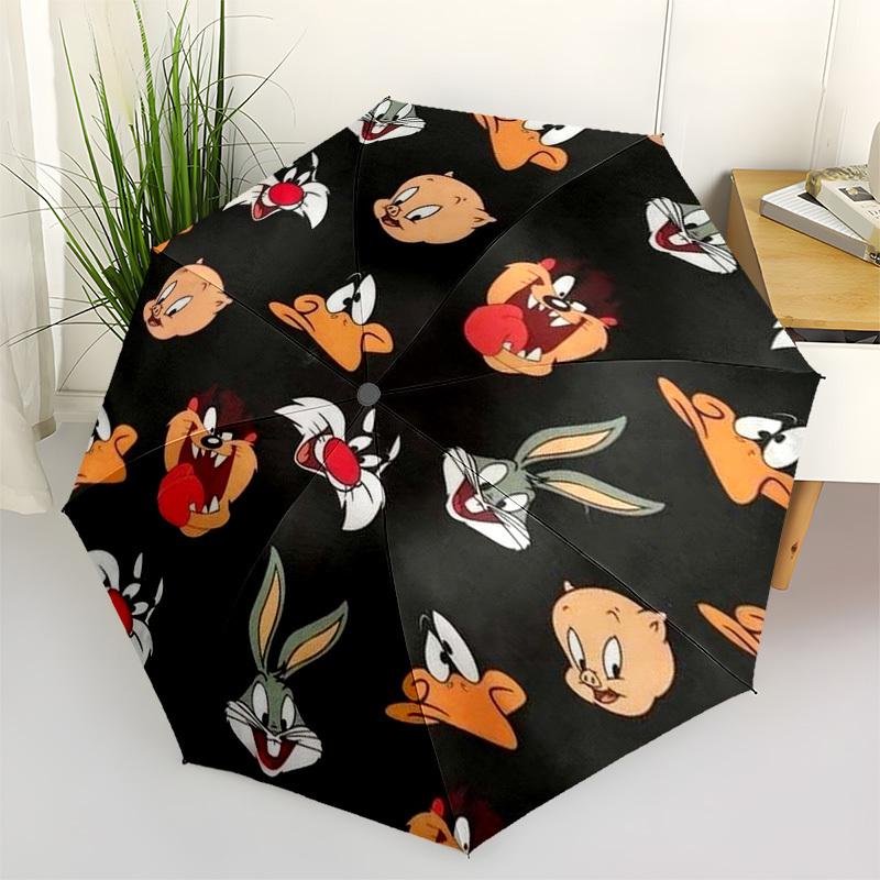 

1pc Looney Tunes Fabric Print Umbrella with Plastic Handle,Cartoon Pattern,Suitable for All Seasons Multi-functional Umbrella415