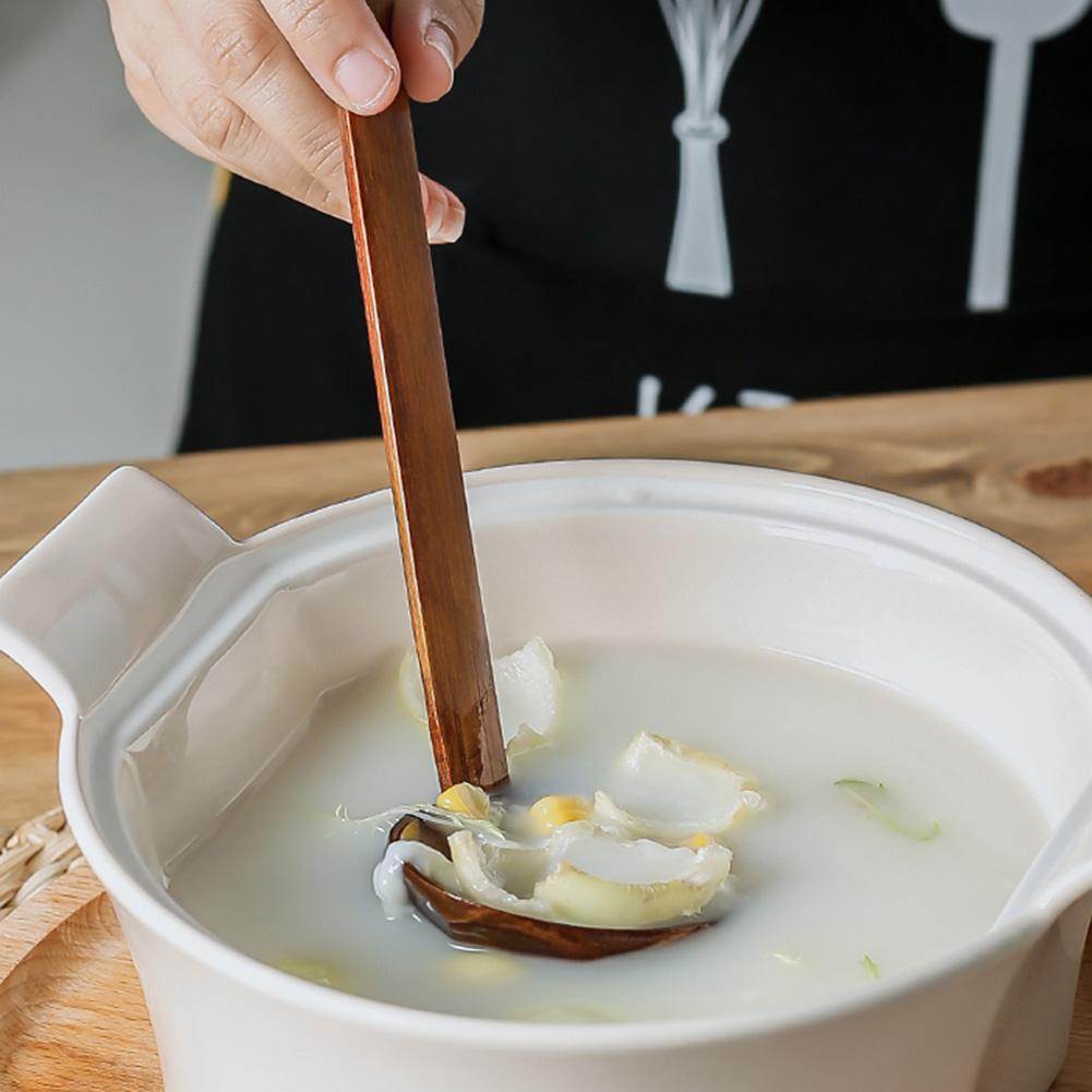 Zestaw sztućców z drewnianą łyżką z długą rączką, łyżka do zupy z makaronem z łyżką cedzakową, narzędzie kuchenne