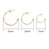 6pcs 15-25mm Stainless Steel C-shaped Ear Hooks Round Earrings Clasp Ear Wires Connector For DIY Earrings Jewelry Accessories