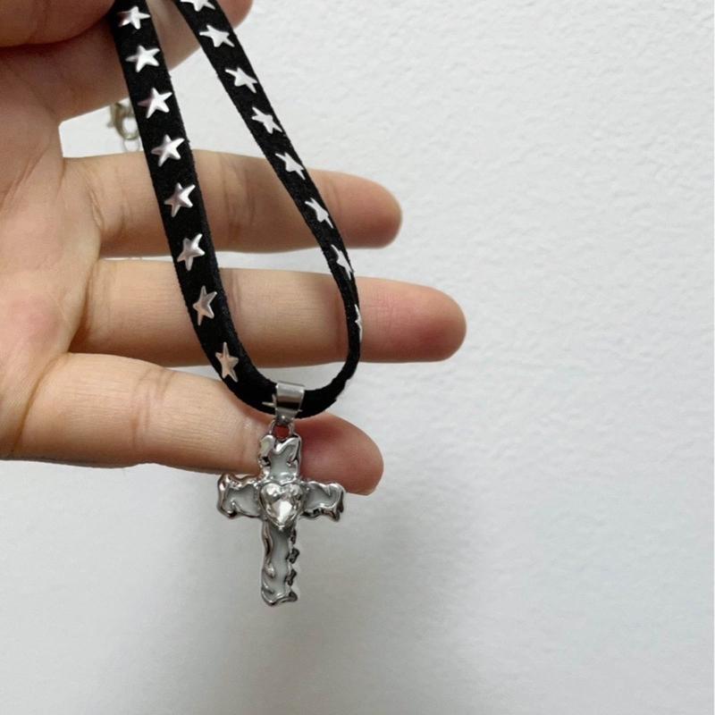 Versatile DIY Alloy Cross Charm Dripping Oil and Diamond Jewelry Component Pendant for DIY Crafts Neckalce Earrings