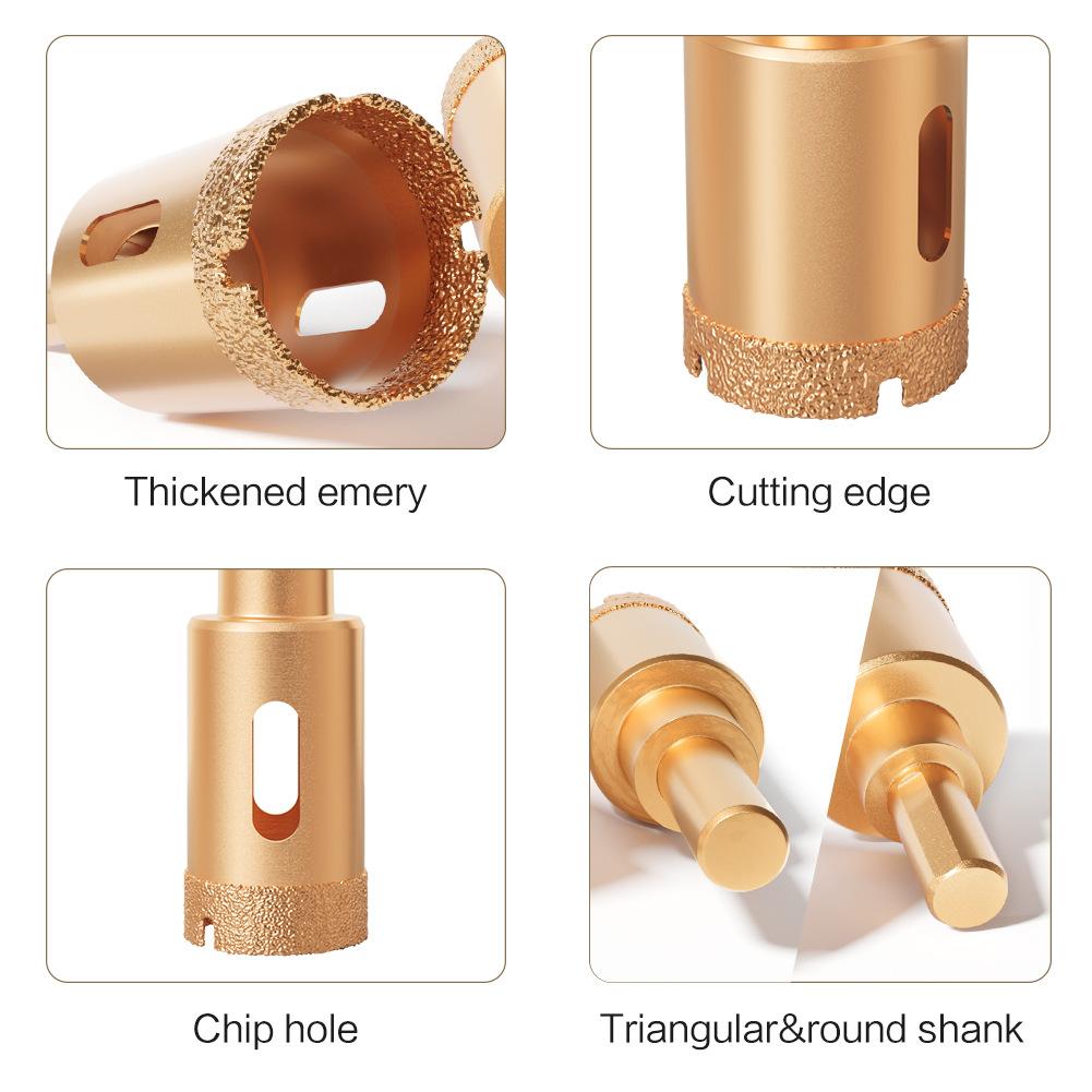 M10 Brazed Hole Opener Set, Stone Reaming Drill, Ceramic Tile Marble Granite Hole Opening, Emery Drill Bit