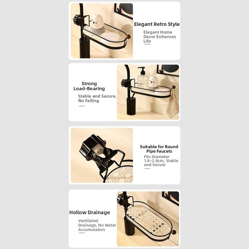 Adjustable Direction Faucet Sponge Rack ABS Faucet Storage Rack Drain Storage Holder Bathroom Sink